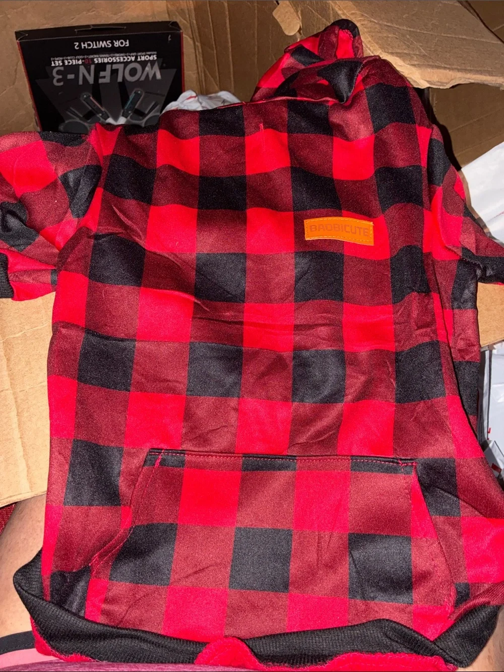 Dogs Red & Black Buffalo Plaid Hooded Jacket
